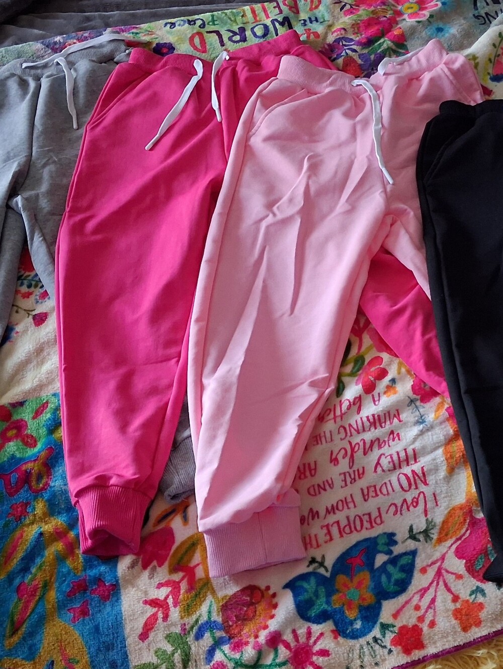 Back To School Kids 4 Cotton Blend Joggers Pink, Hot Pink, Gray, Black Size 5-6Y
